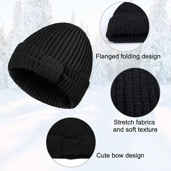 Womens Knit Beanie Hat - Stretchy Soft Warm Daily Touque - Picture 6 of 11